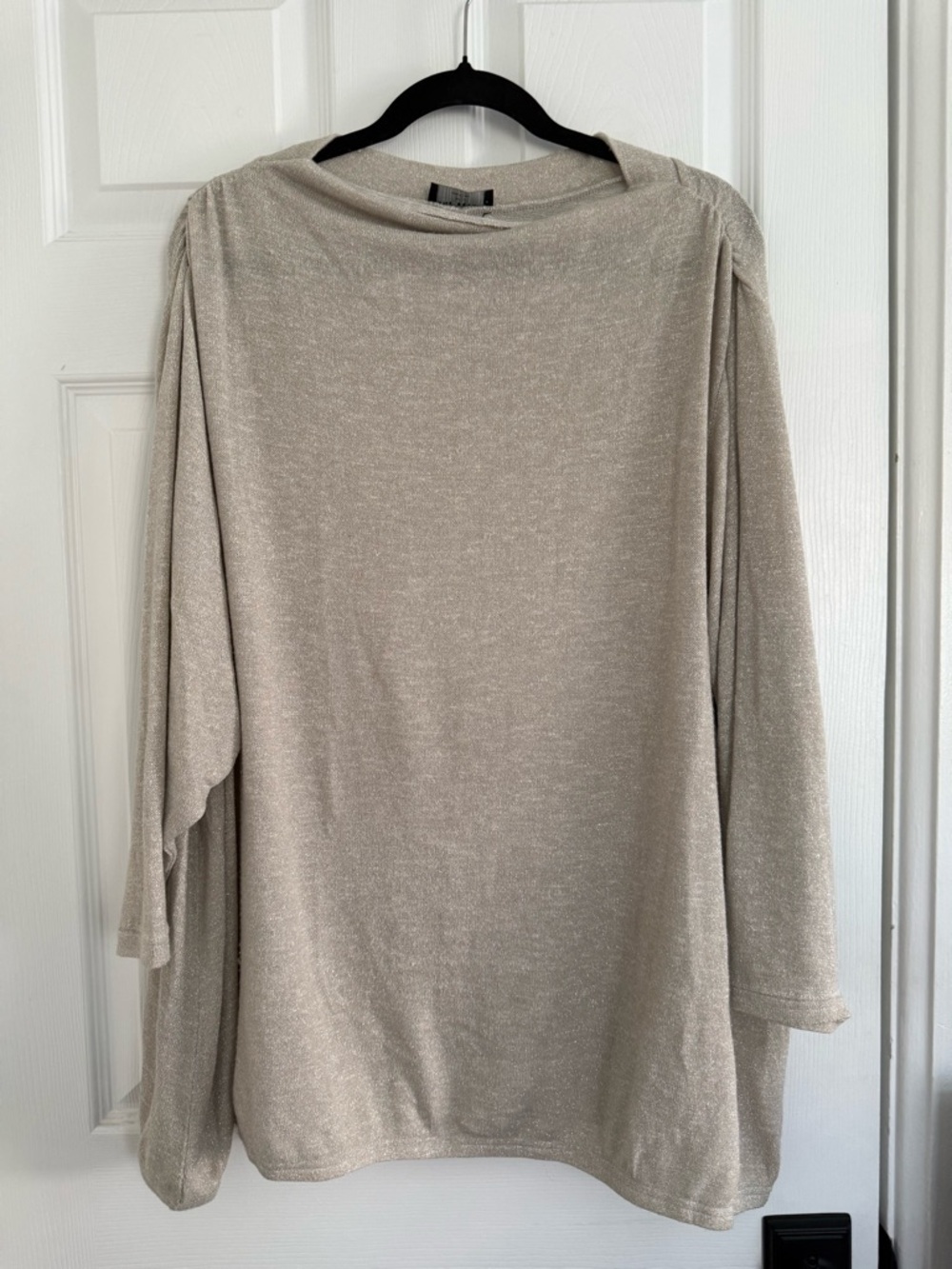 Lane Bryant Shimmery Cream Boatneck Pullover - 30/32 (fits like 26/28)